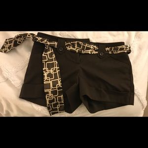 Brown shorts with matching belt